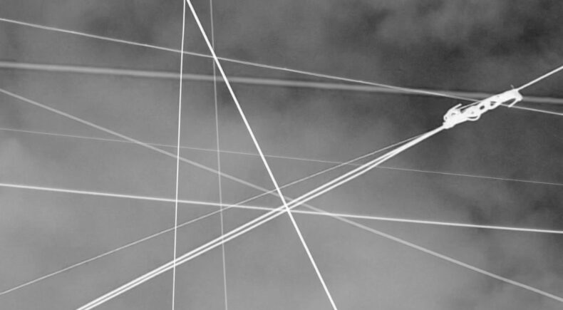 The Tightrope walker with his daughter on his shoulders crossing the Danube Canal at a height of 40 metres - still #2